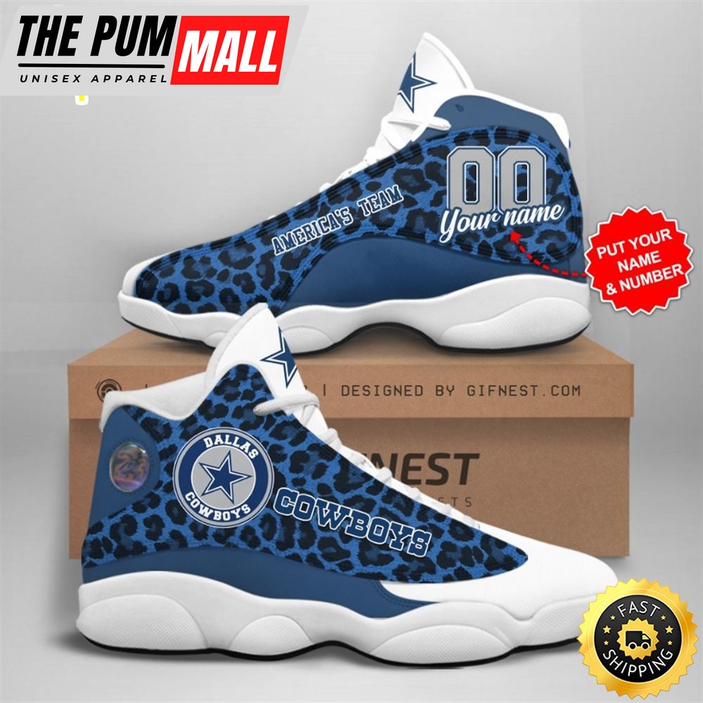 NFL Dallas Cowboys Custom Name Air Jd 13 Shoes V11
