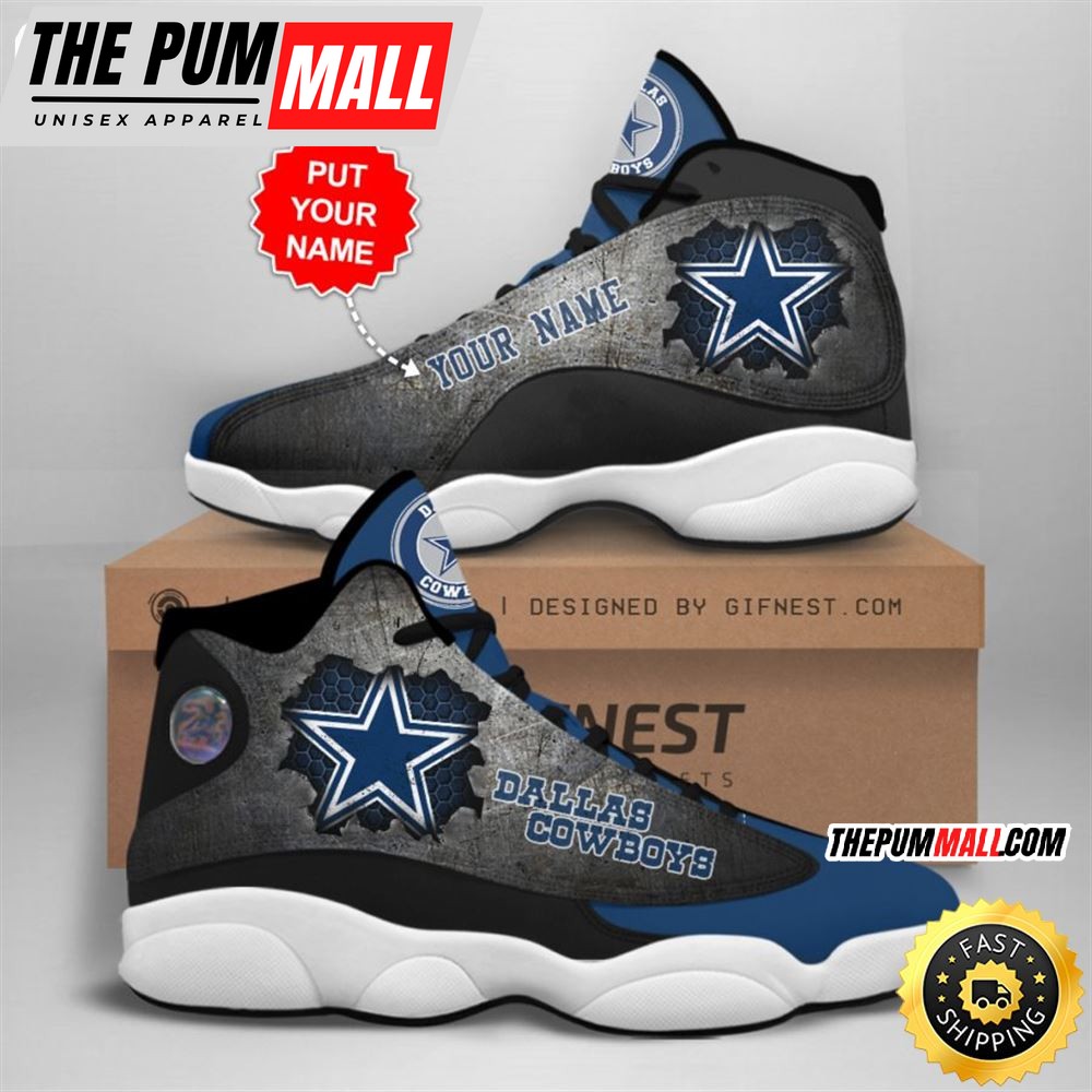 NFL Dallas Cowboys Custom Name Air Jd 13 Shoes V12