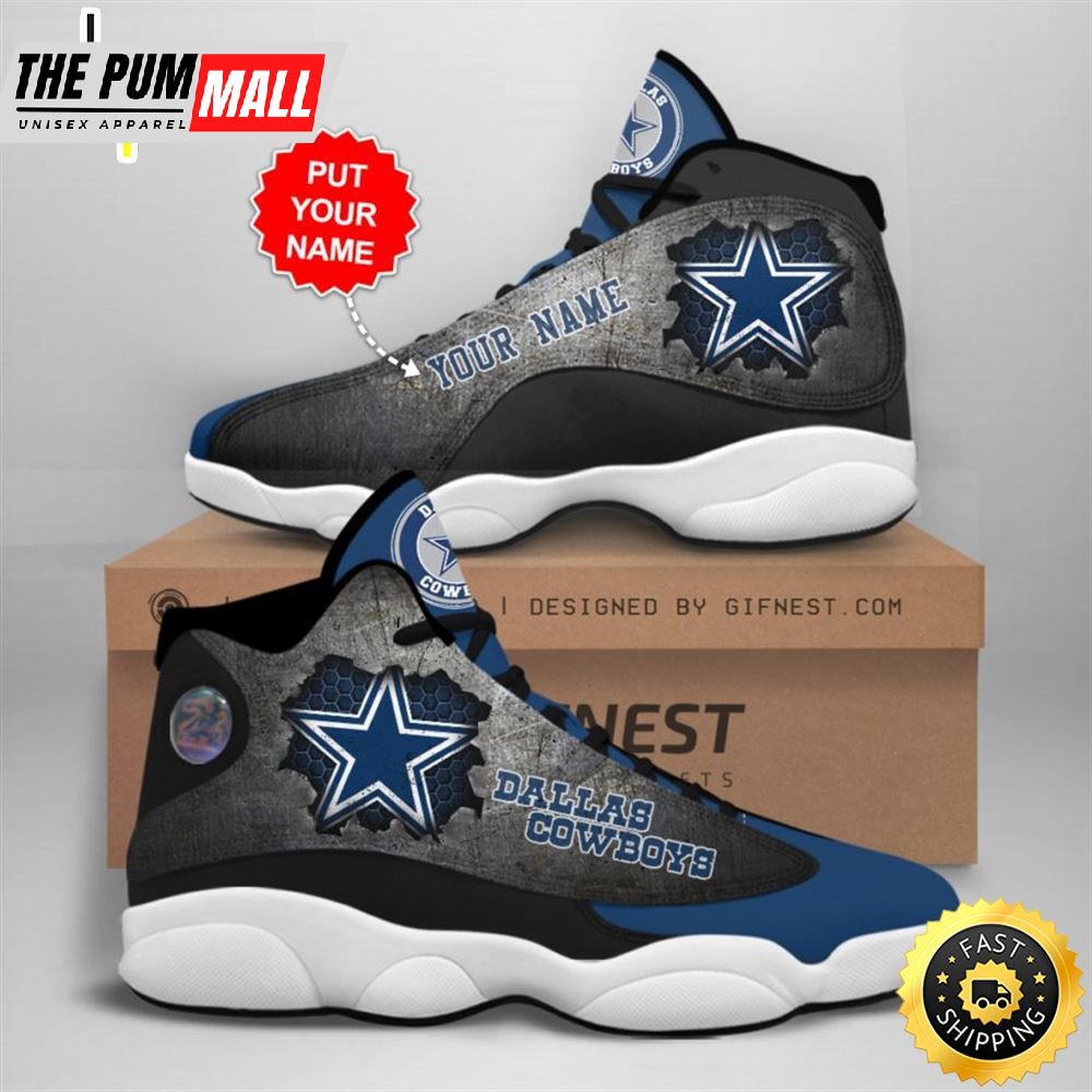 NFL Dallas Cowboys Custom Name Air Jd 13 Shoes V12