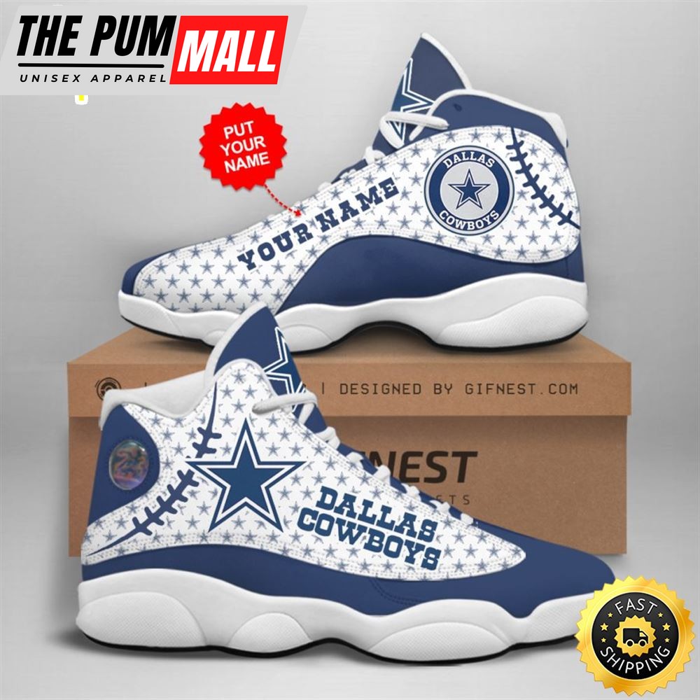 NFL Dallas Cowboys Custom Name Air Jd 13 Shoes V16