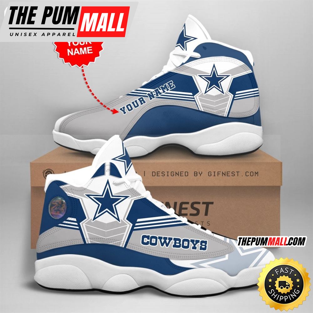 NFL Dallas Cowboys Custom Name Air Jd 13 Shoes V2