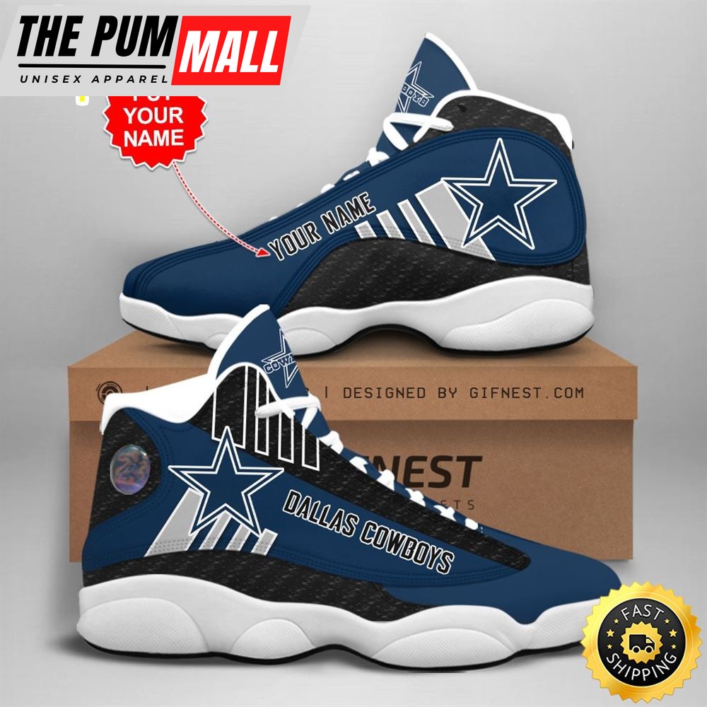 NFL Dallas Cowboys Custom Name Air Jd 13 Shoes V3