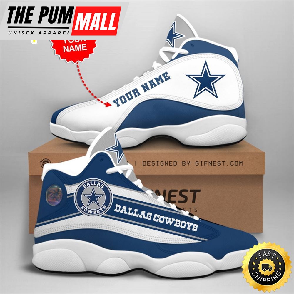 NFL Dallas Cowboys Custom Name Air Jd 13 Shoes V5