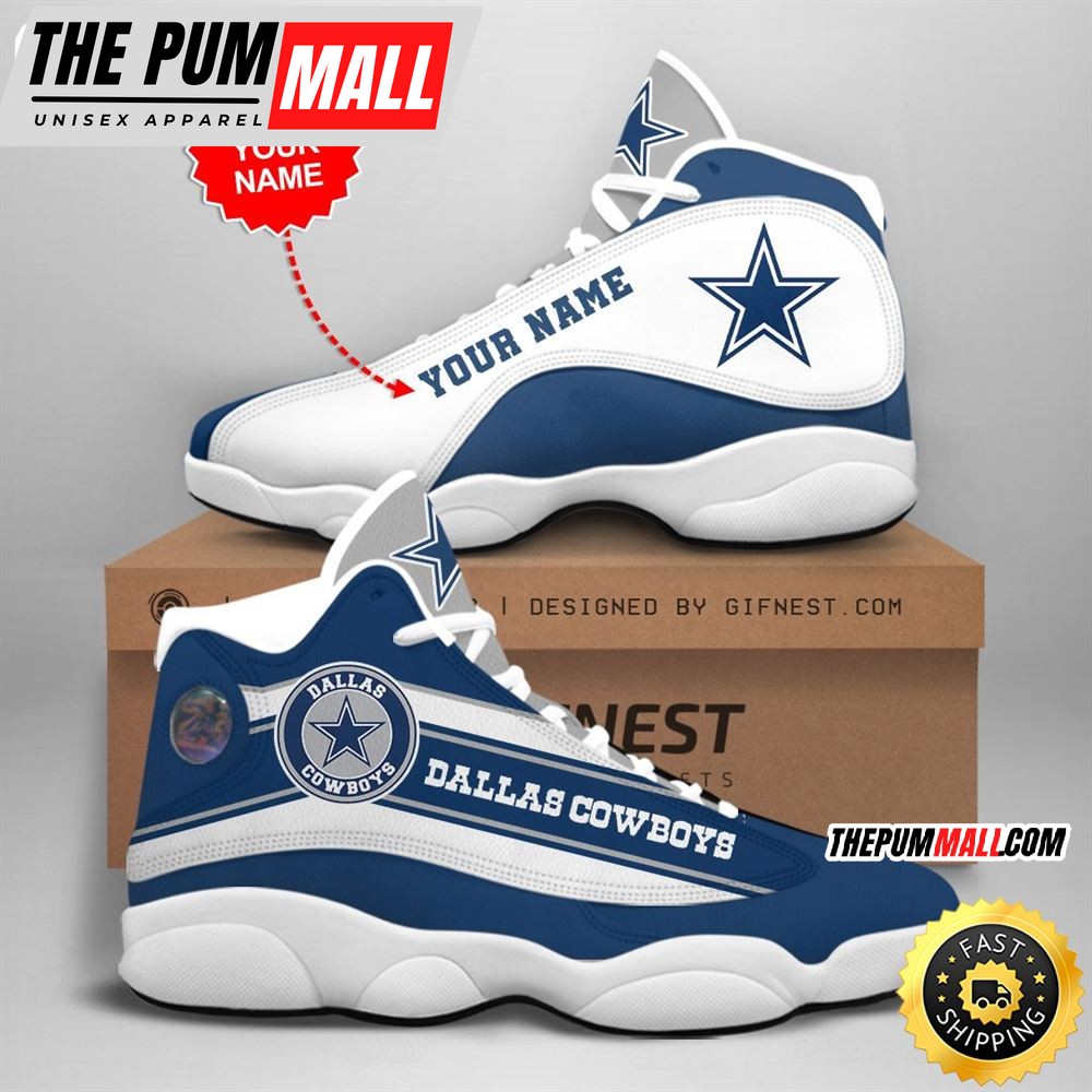 NFL Dallas Cowboys Custom Name Air Jd 13 Shoes V5