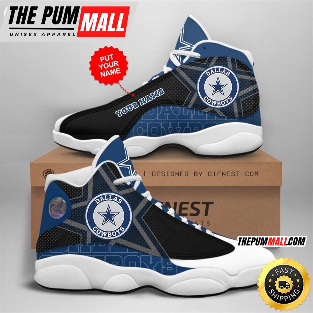 NFL Dallas Cowboys Custom Name Air Jd 13 Shoes V6