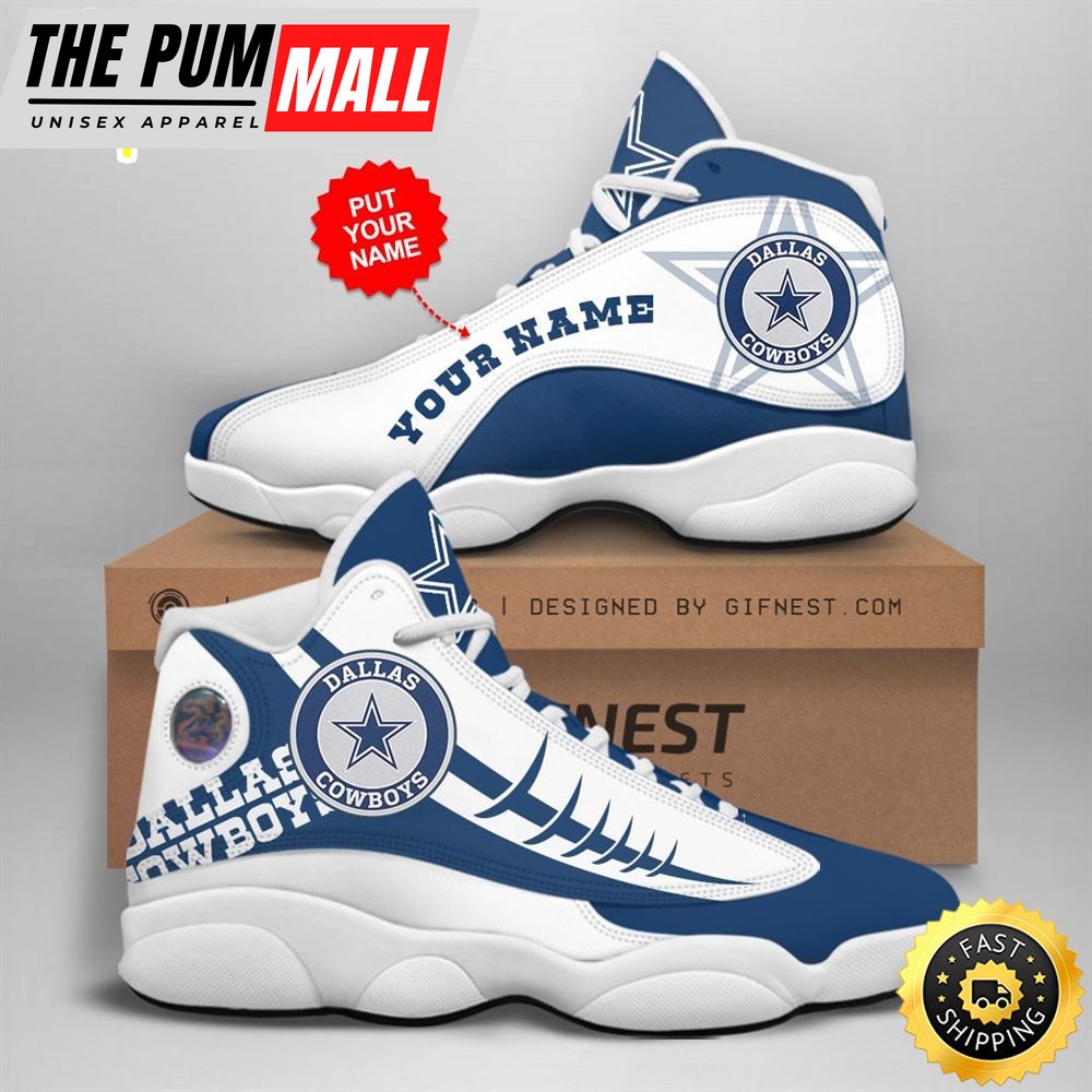 NFL Dallas Cowboys Custom Name Air Jd 13 Shoes V8
