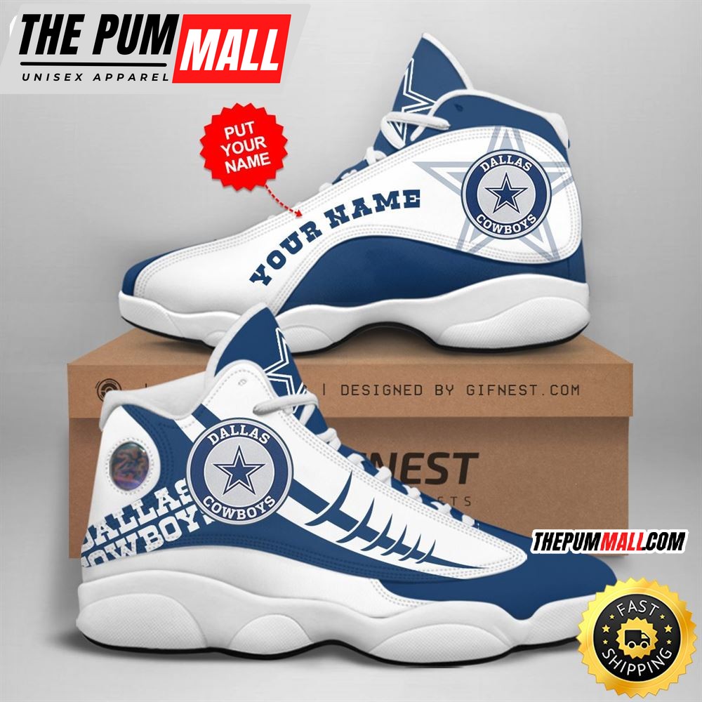 NFL Dallas Cowboys Custom Name Air Jd 13 Shoes V8
