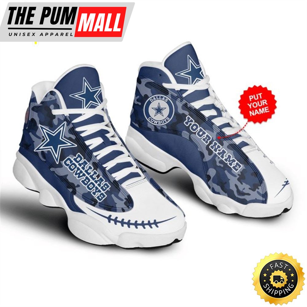 NFL Dallas Cowboys Custom Name Litmited Edition Air Jd 13 Shoes