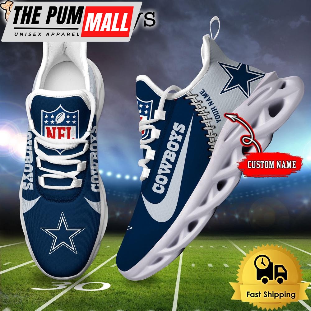 NFL Dallas Cowboys Custom Name Max Soul Shoes Gift For Fans