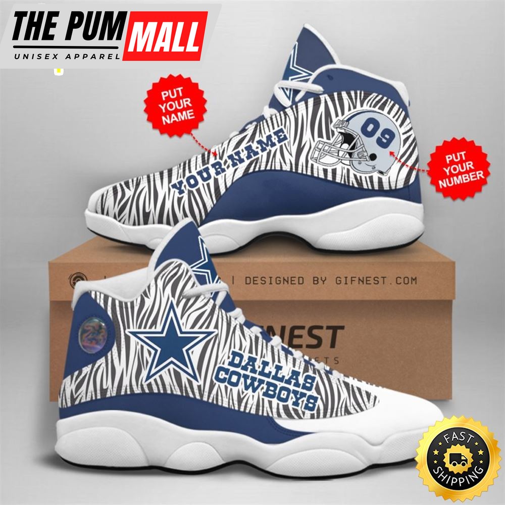 NFL Dallas Cowboys Custom Name Number Air Jd 13 Shoes V14