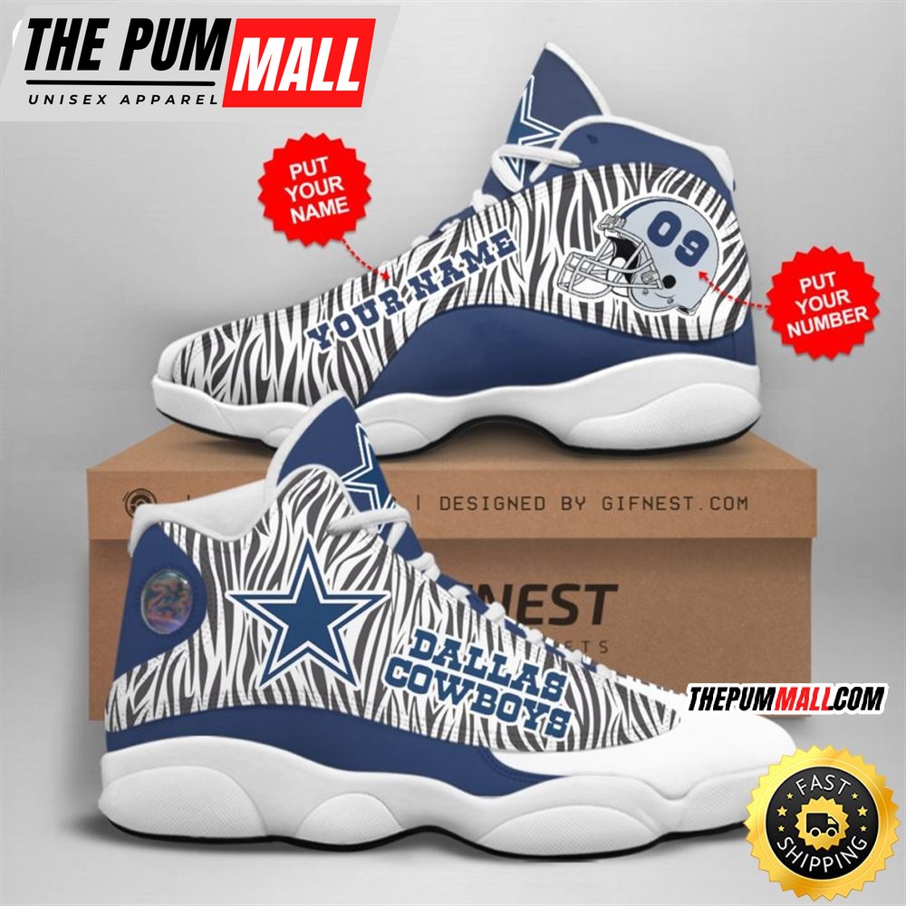 NFL Dallas Cowboys Custom Name Number Air Jd 13 Shoes V14