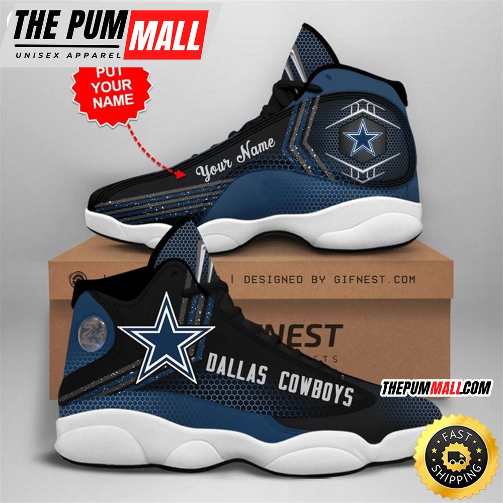 NFL Dallas Cowboys Custom Name Special Hexa Logo Air Jd 13 Shoes