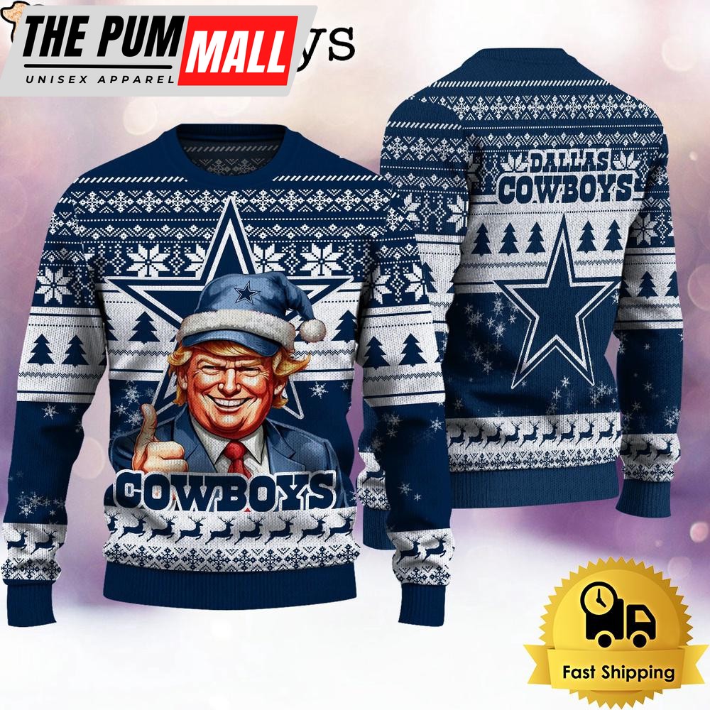 NFL Dallas Cowboys Donald Trump Ugly Christmas Sweater