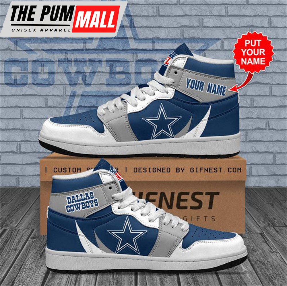 NFL Dallas Cowboys Football Logo Team Air Jd 1 Hightop Shoes Sneakers