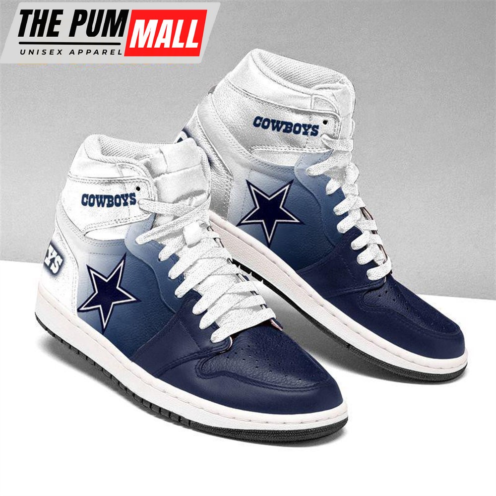 NFL Dallas Cowboys Football Team Air Jd 1 Hightop Shoes