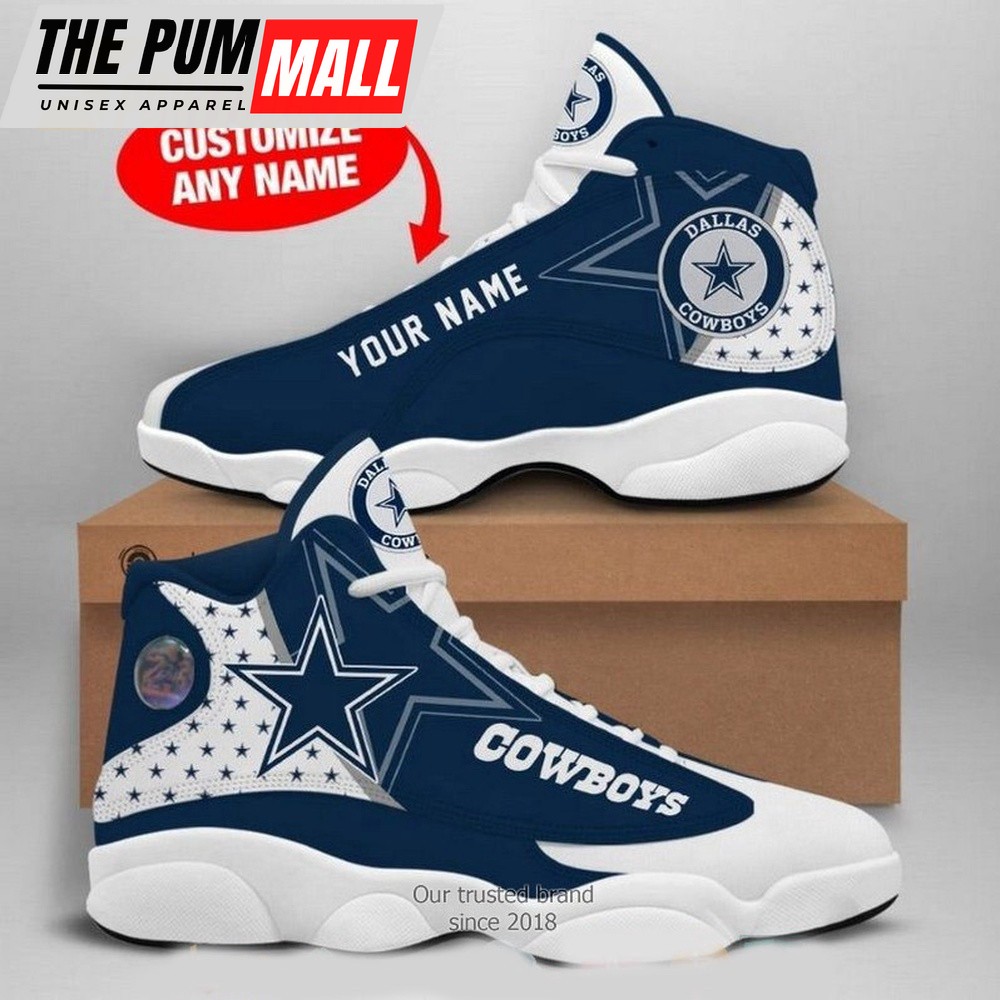 NFL Dallas Cowboys Football Team Logo Air Jd 13 Sneaker Shoes