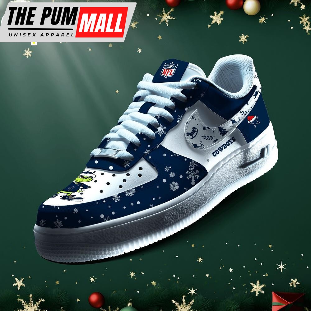 NFL Dallas Cowboys Grinch Merry Christmas Sport Air Force 1 Shoes