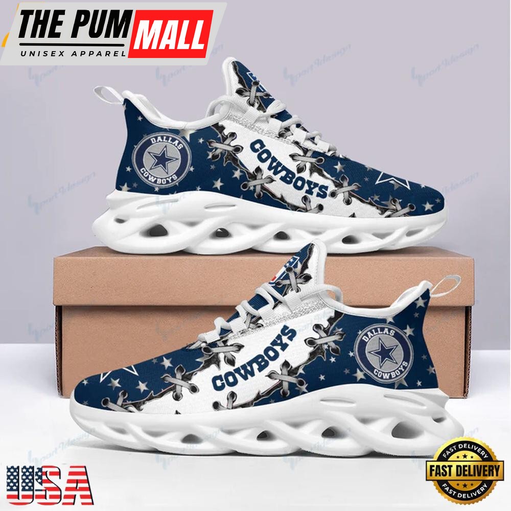 NFL Dallas Cowboys Logo Pattern Max Soul Shoes, Running Sneakers Shoes, Fan Gifts