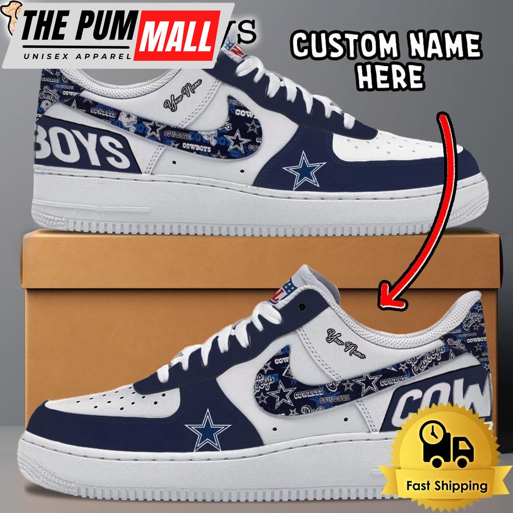 NFL Dallas Cowboys Logo Team Design Custom Air Force 1 Shoes