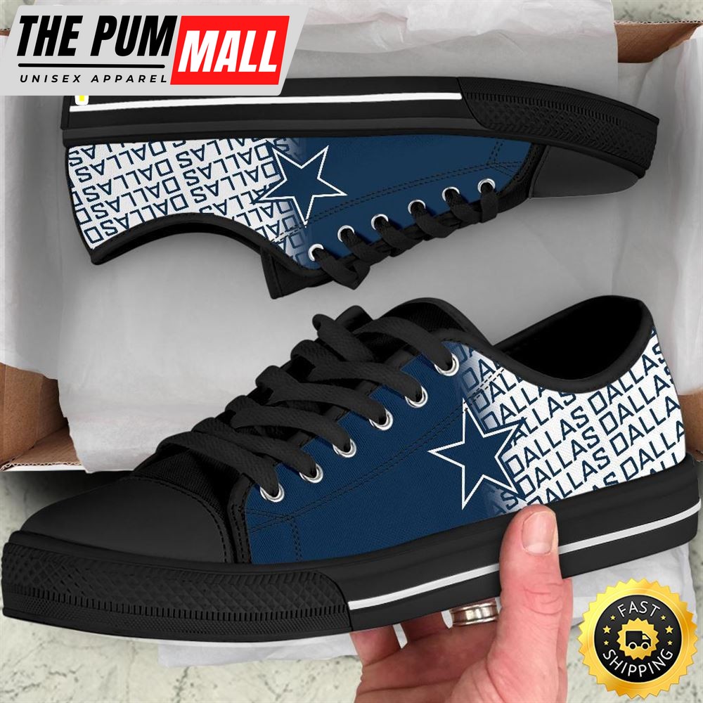 NFL Dallas Cowboys Low Top Black Shoes