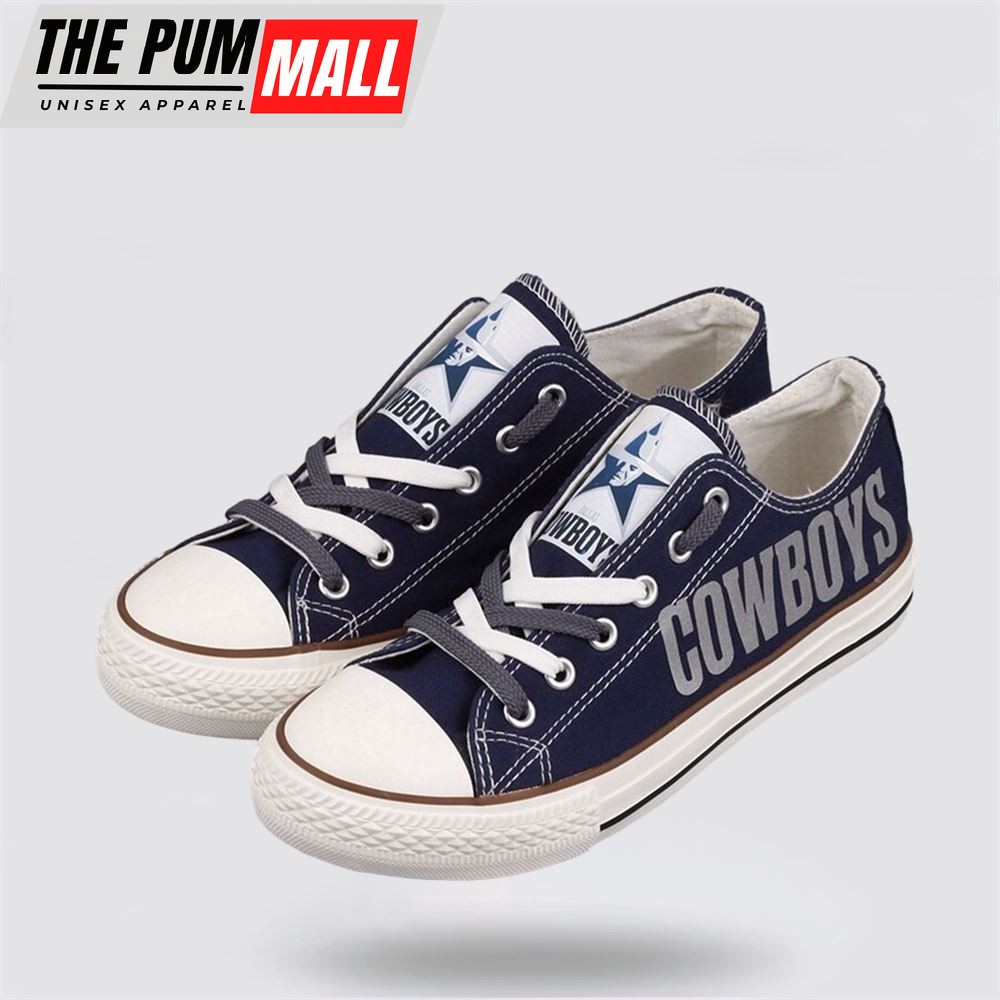 NFL Dallas Cowboys Low Top Canvas Shoes Sport Sneakers Dominate The Streets With Authentic Nfl Style
