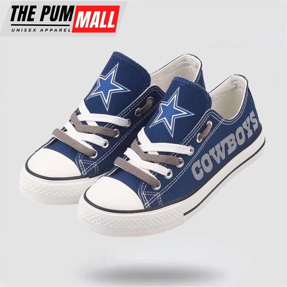 NFL Dallas Cowboys Low Top Canvas Shoes Sport Sneakers Gear Up In Elite Footwear For True Fans