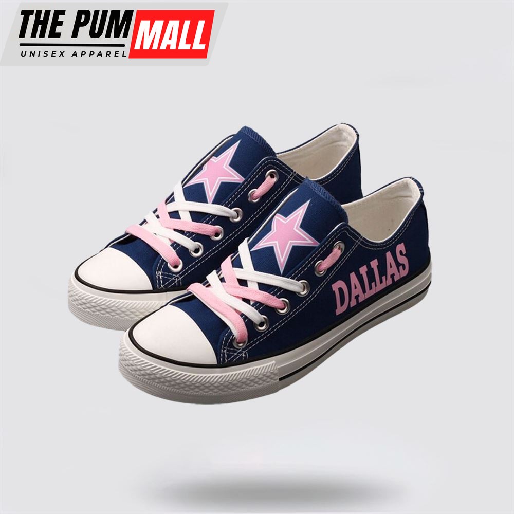 NFL Dallas Cowboys Low Top Canvas Shoes Sport Sneakers Unleash Your Inner Athlete With Dynamic Style