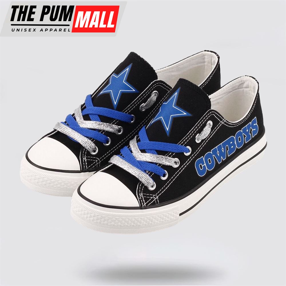 NFL Dallas Cowboys Low Top Canvas Shoes Sport Sneakers Walk In The Footsteps Of Champions