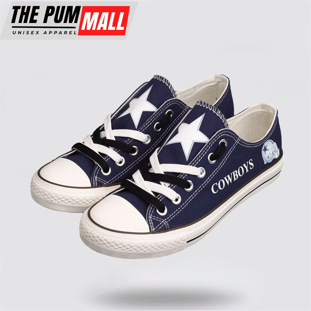NFL Dallas Cowboys Low Top Canvas Shoes Sport Sneakers Walk The Talk Of Team Pride With Every Step