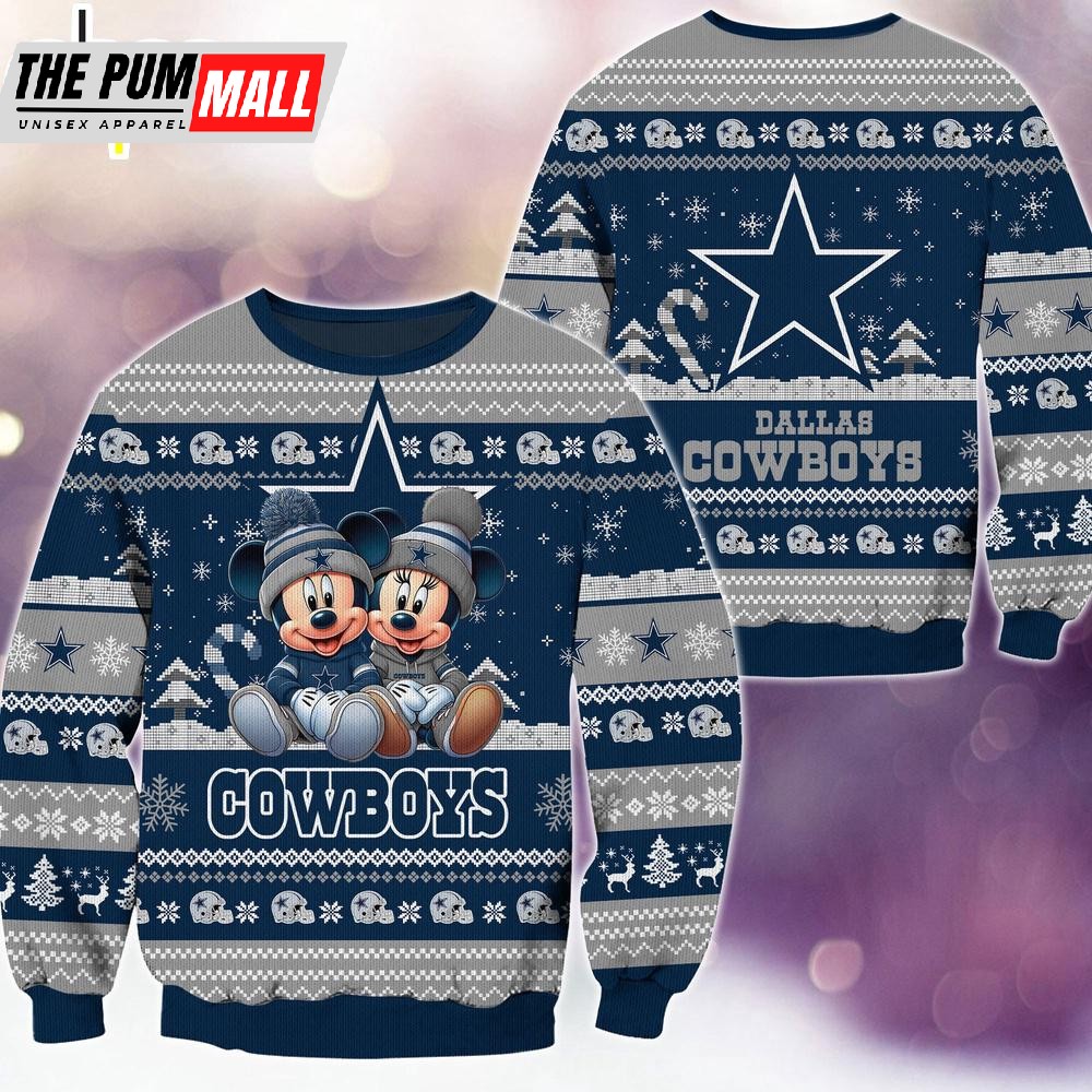 nfl-dallas-cowboys-mickey-and-minnie-cute-christmas-ugly-sweater-vdz24e96 NFL Dallas Cowboys Mickey And Minnie Cute Christmas Ugly Sweater