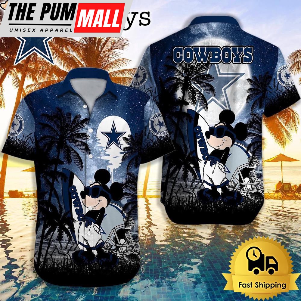 NFL Dallas Cowboys Mickey Mouse Summer Hawaiian Shirt, Disney Hawaiian Shirt