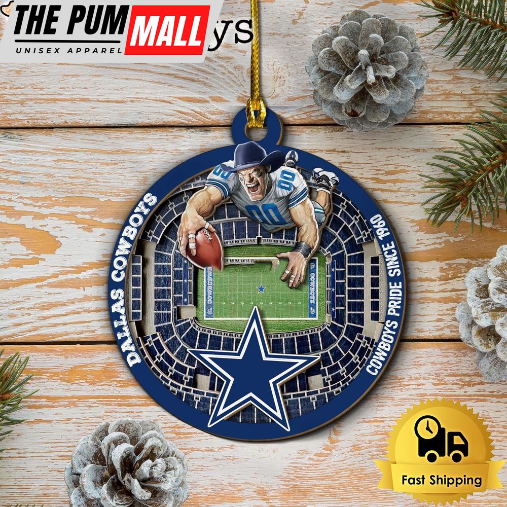 NFL Dallas Cowboys StadiumView Layered Wood Christmas Ornament Limited Edition