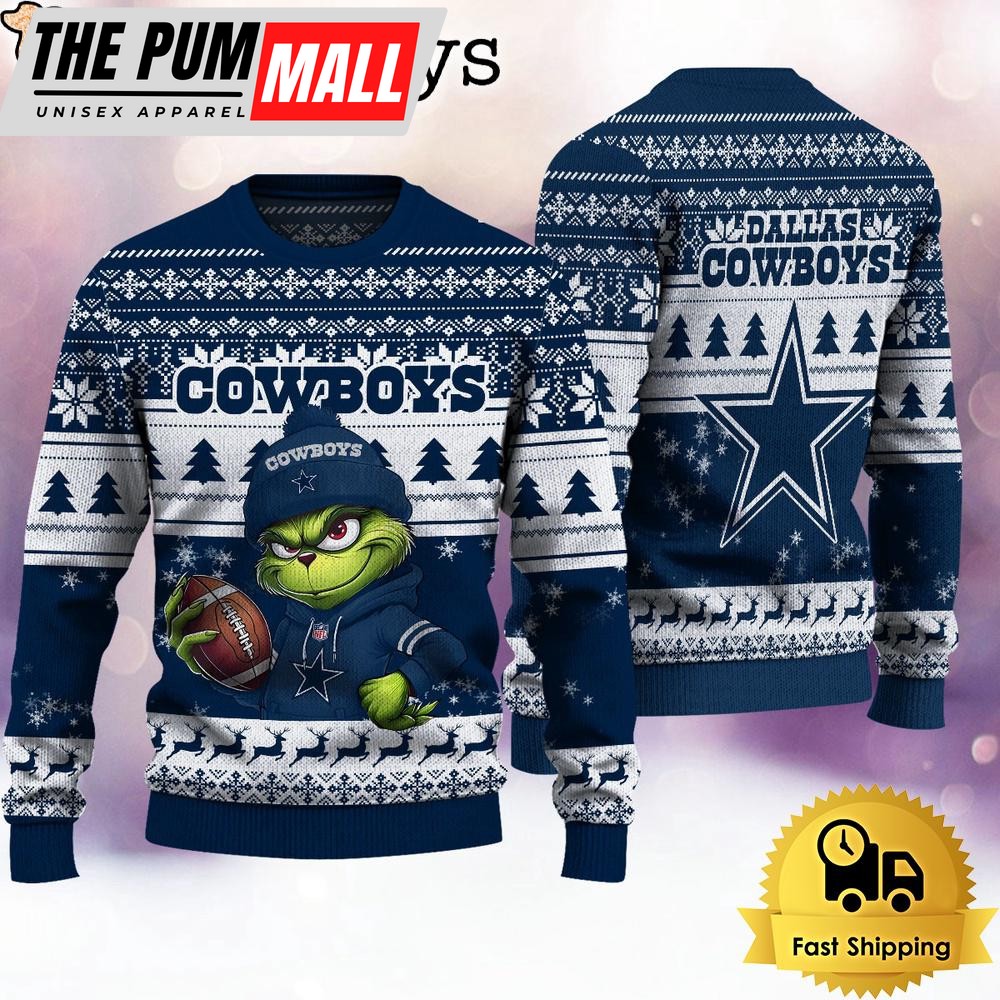 NFL Dallas Cowboys The Grinch Ugly Christmas Sweater