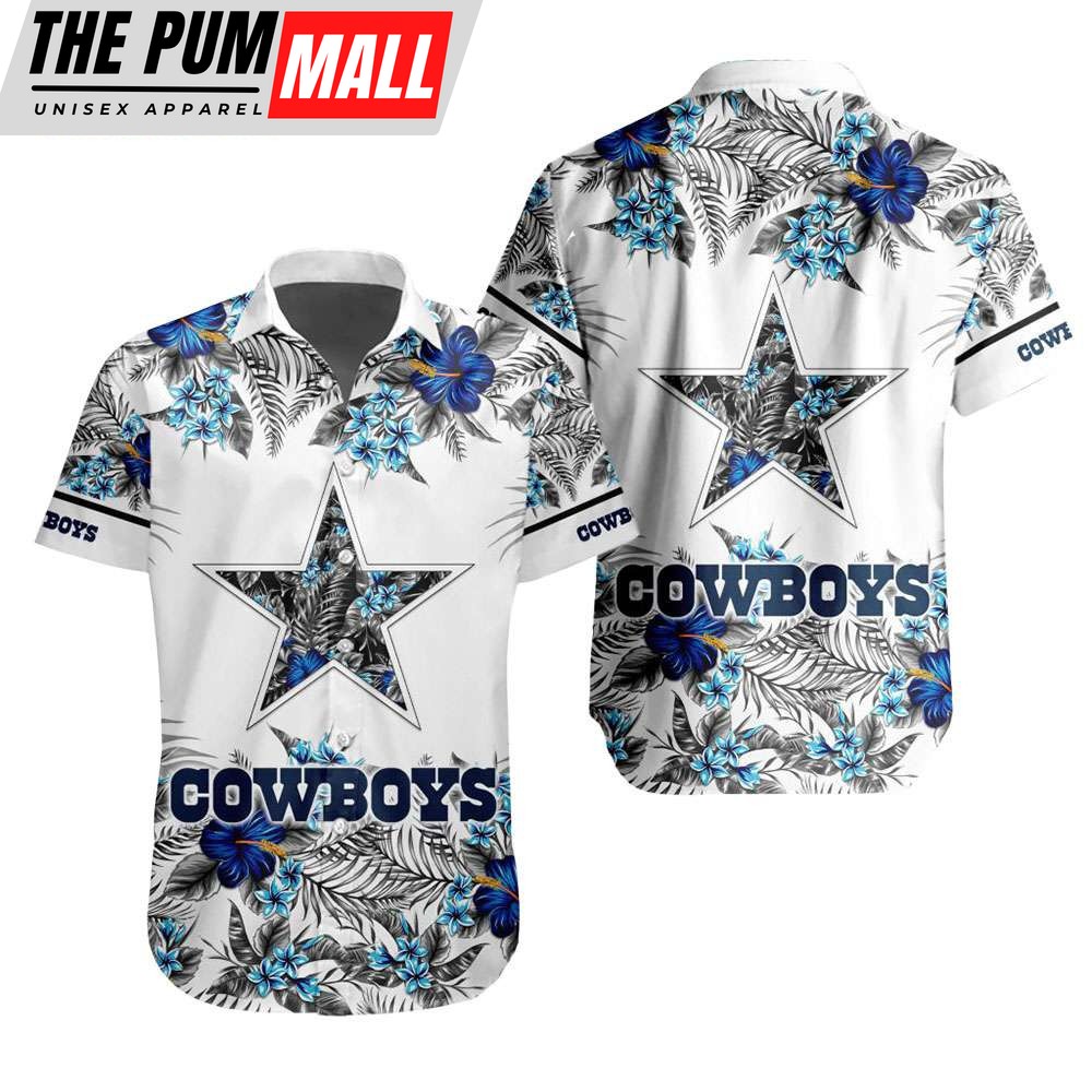 NFL Dallas Cowboys Tropical Floral Hibiscus Hawaiian Shirt