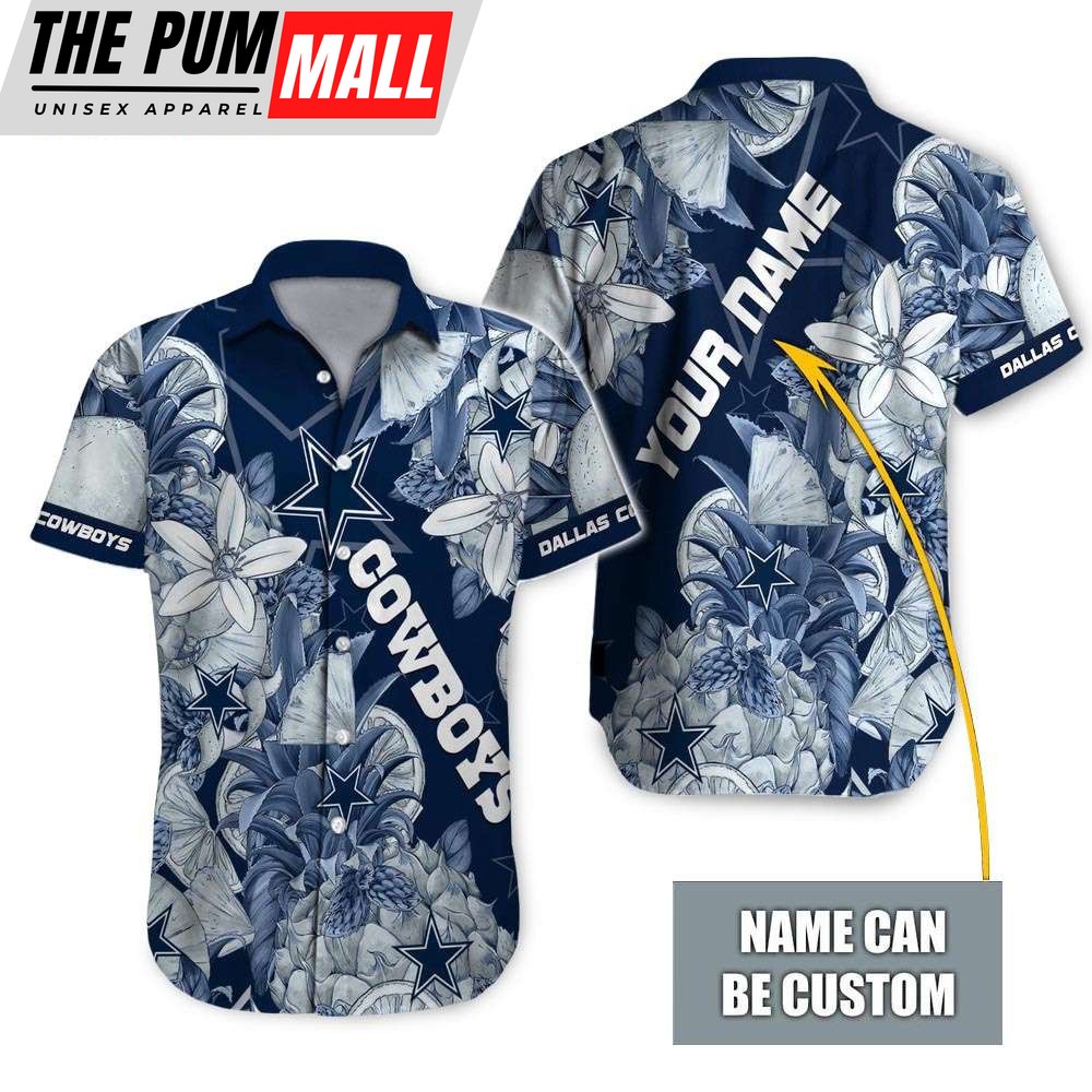 NFL Dallas Cowboys Tropical Fruit Personalized Hawaiian Shirt