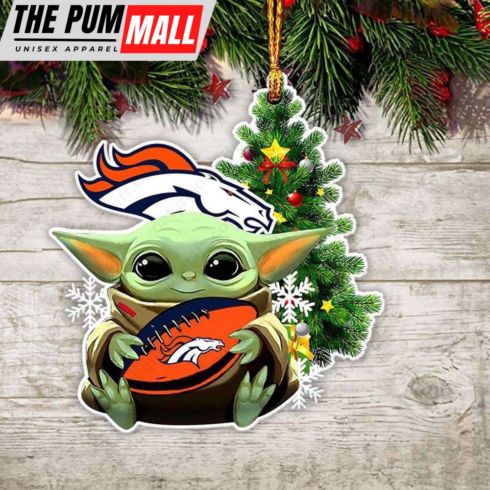 NFL Denver Broncos Baby Yoda Christmas Ornament Xmas Tree Decoration Limited Edition