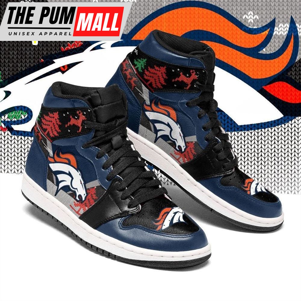 NFL Denver Broncos Christmas Blue Air Jd 1 High Sneakers