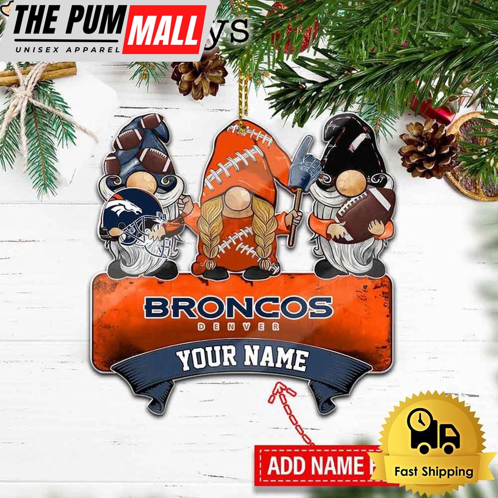 NFL Denver Broncos Custom Gnome Christmas Ornament Limited Edition