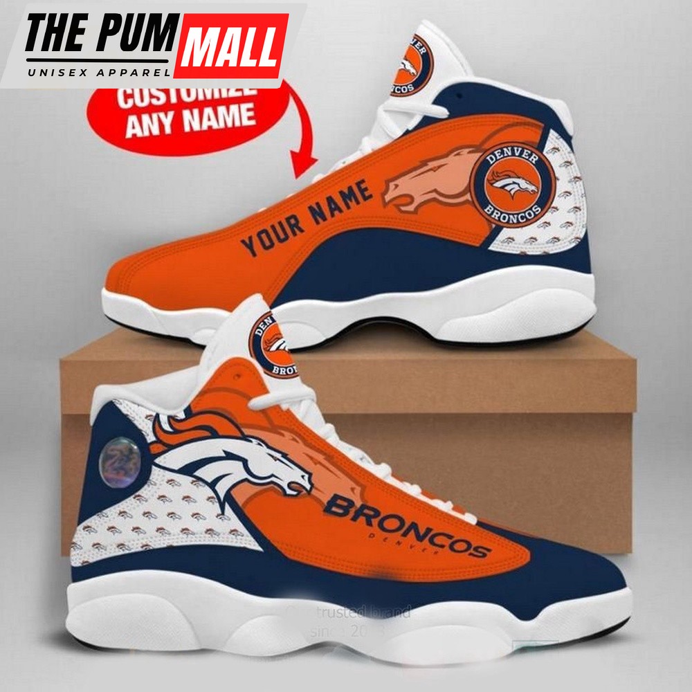 NFL Denver Broncos Custom Name Air Jd 13 Shoes Sneaker