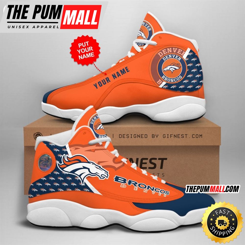 NFL Denver Broncos Custom Name Air Jd 13 Shoes V1