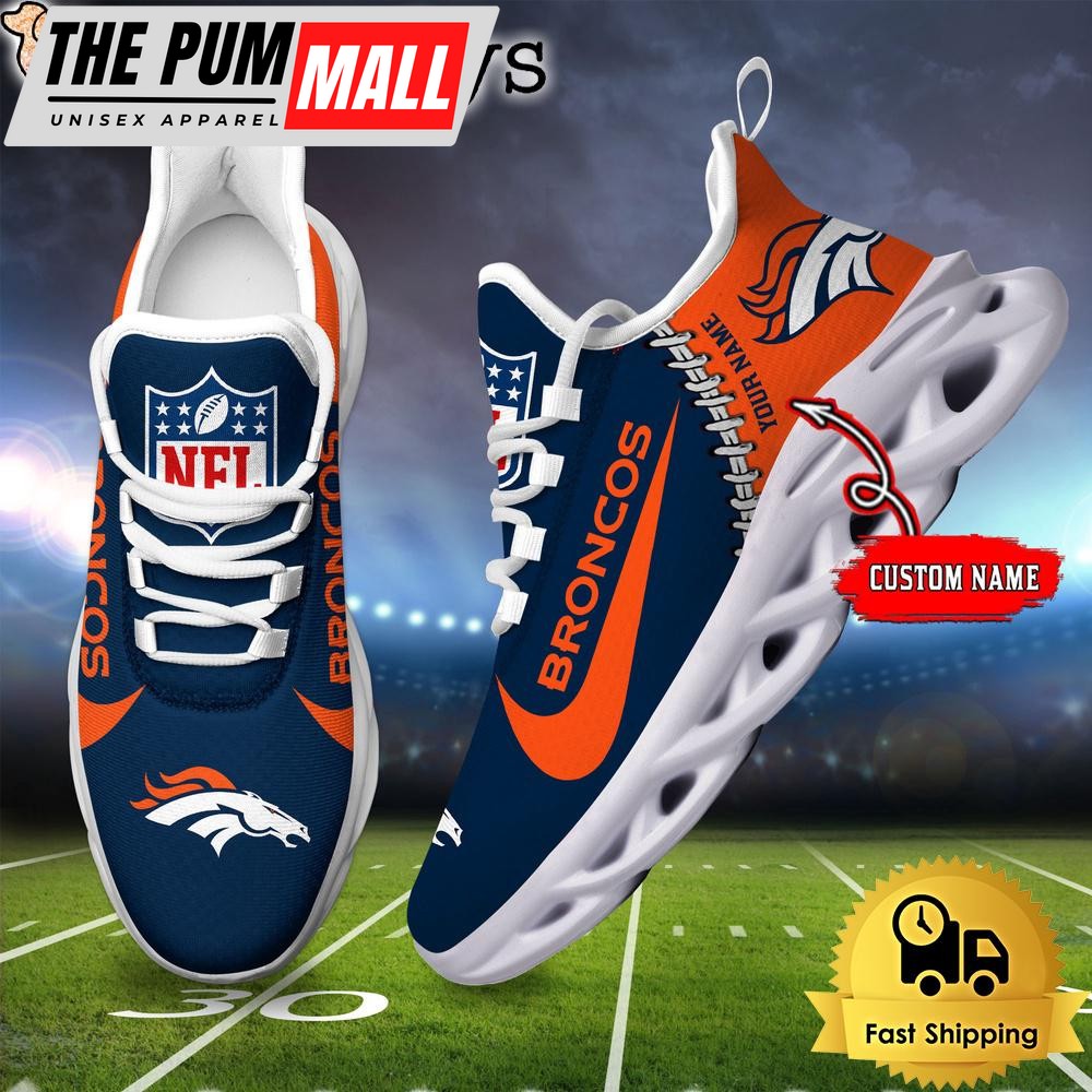 NFL Denver Broncos Custom Name Max Soul Shoes Gift For Fans