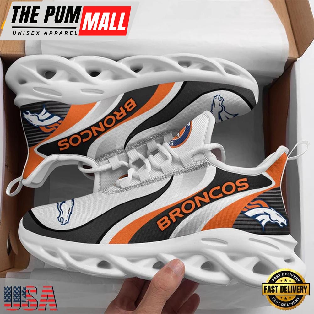 NFL Denver Broncos Football Max Soul Shoes, Running Sneakers Shoes, Fan Gifts