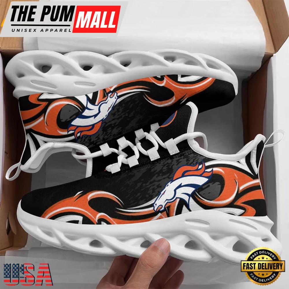 NFL Denver Broncos Football Max Soul Shoes, Running Sneakers Shoes, Fan Gifts
