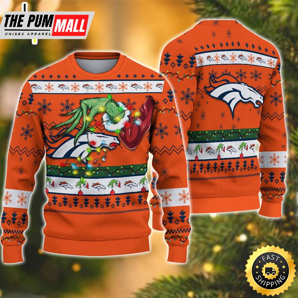 NFL Denver Broncos Grinch Christmas Ugly Sweater