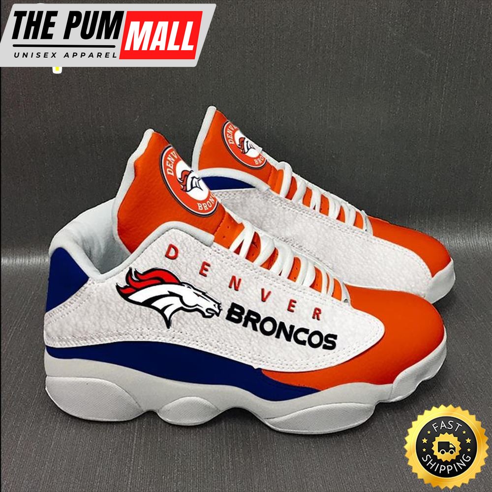 Nfl Denver Broncos Logo Team Air Jd 13 Sneaker Shoes