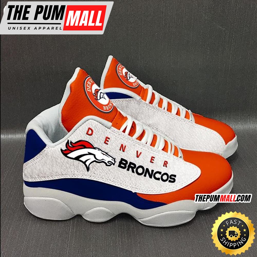 Nfl Denver Broncos Logo Team Air Jd 13 Sneaker Shoes