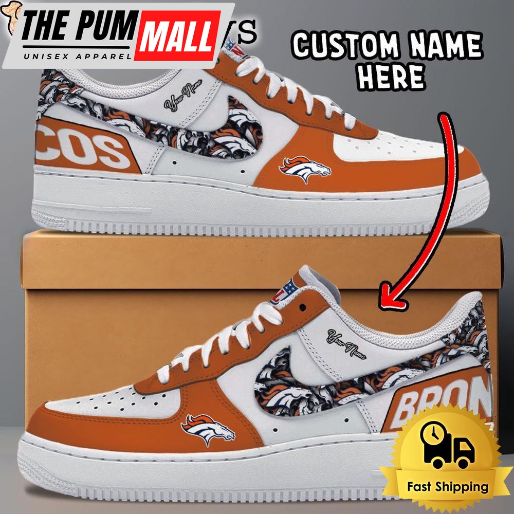 NFL Denver Broncos Logo Team Design Custom Air Force 1 Shoes