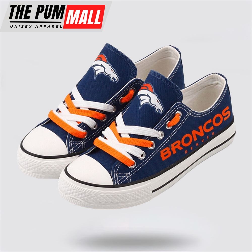 NFL Denver Broncos Low Top Canvas Shoes Sport Sneakers Elevate Your Footwear Collection With Team Spirit