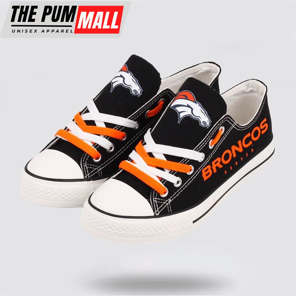 NFL Denver Broncos Low Top Canvas Shoes Sport Sneakers Step Up Your Game With Unmatched Comfort And Support