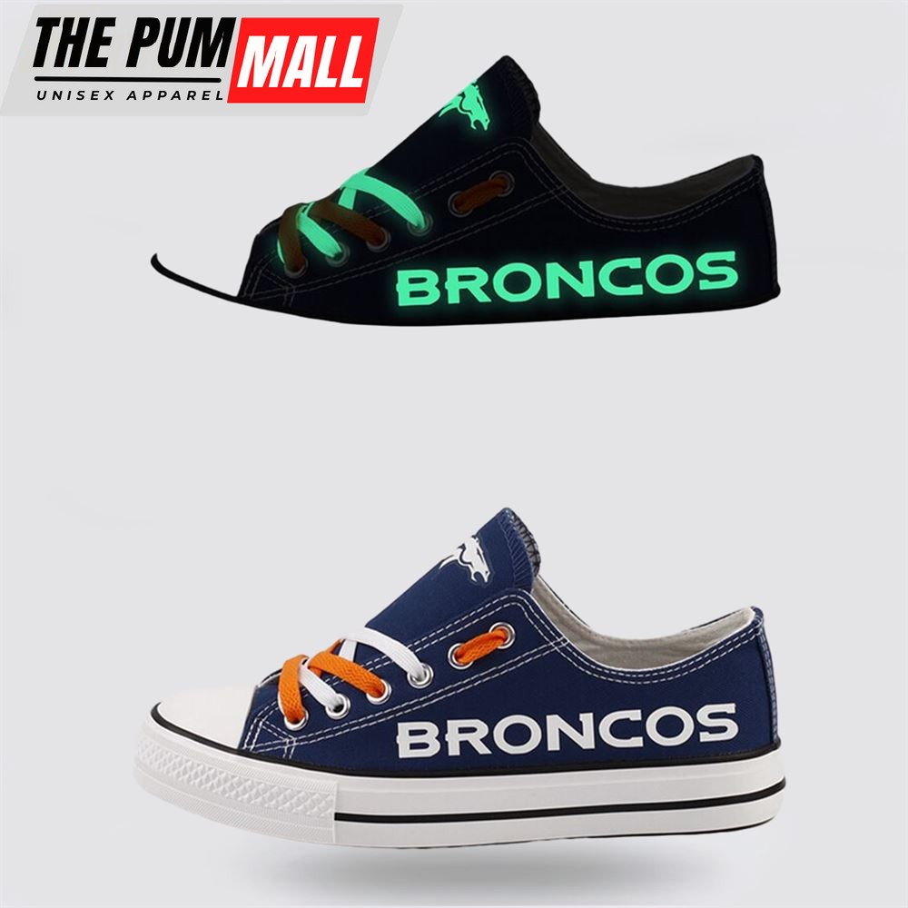 NFL Denver Broncos Low Top Canvas Shoes Sport Sneakers Unleash Your Inner Athlete With Dynamic Style